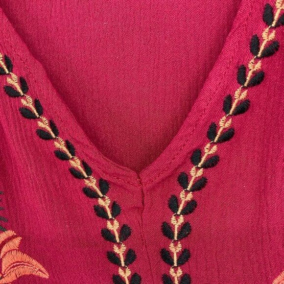 City Chic Embroidered Dress Size 18 Red Color 100% Viscose - Picture 7 of 10